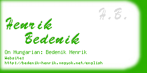 henrik bedenik business card